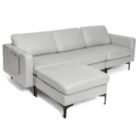 Alternate image 0 for Slickblue Modular L-shaped Sectional Sofa with Reversible Chaise and 2 USB Ports-Light Grey