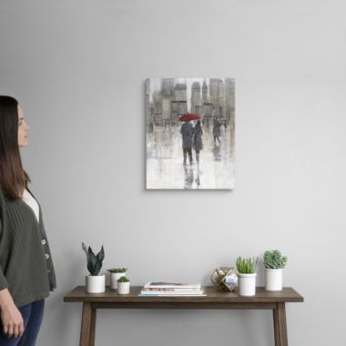 Great Big Canvas "Rain in The City"  by Tim O'Toole Gray Contemporary Wrapped Canvas Print Wall Artwork. View a larger version of this product image.