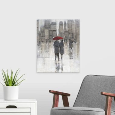 Great Big Canvas "Rain in The City"  by Tim O'Toole Gray Contemporary Wrapped Canvas Print Wall Artwork. View a larger version of this product image.