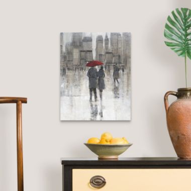 Great Big Canvas "Rain in The City"  by Tim O'Toole Gray Contemporary Wrapped Canvas Print Wall Artwork. View a larger version of this product image.