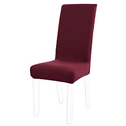 PiccoCasa Pure/Solid Dining Chair Covers, Stretch Bar Stool Slipcover Solid Classic Kitchen Chair Protector Spandex Short Chair Seat Cover for Home Decorative/Dining Room/Party/Wedding Burgundy