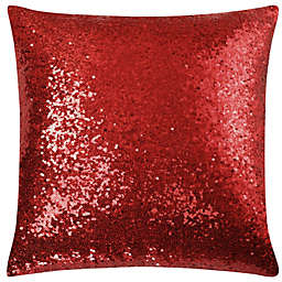 PiccoCasa 1Pcs 18X18 Inch Sequin Throw Pillow Cover, Sparkling Glitter, Red