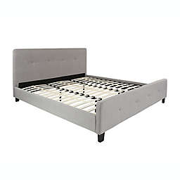 Flash Furniture Tribeca King Size Tufted Upholstered Platform Bed in Light Gray Fabric