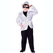 Dress Up America Fully lined Silver Sequined Blazer / Jacket For Kids - Size S (4-6)