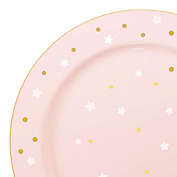 Smarty Had A Party 7.5" Pink with White and Gold Birthday Round Disposable Plastic Appetizer/Salad Plates (120 Plates)