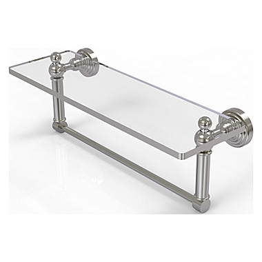 Allied Brass Waverly Place 16 Inch Glass Vanity Shelf with Integrated Towel Bar. View a larger version of this product image.