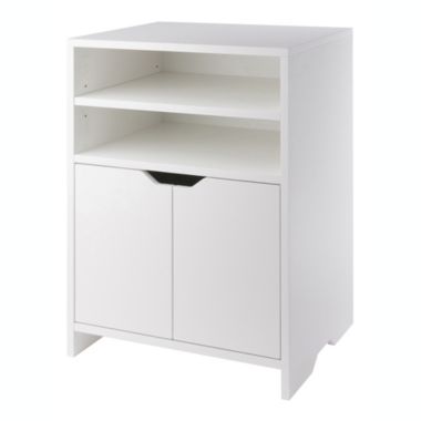 Winsome Priyas Home Goods Nova Open Shelf Storage Cabinet, White. View a larger version of this product image.
