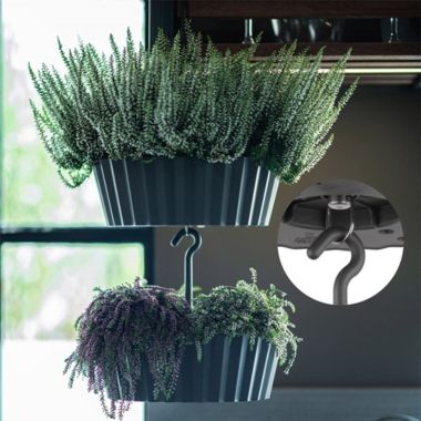 Tree Nest Sunny Hanging 2-Tiered Lace Pattern Planter Round, Anthracite - 10&reg;. View a larger version of this product image.