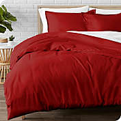 Bare Home Flannel Duvet Cover and Sham Set - 100% Cotton, Velvety Soft Heavyweight, Double Brushed Flannel (King/California King, Red)