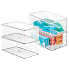 Alternate image 1 for mDesign Wide Plastic Desk Organizer Box for Home Office, 4 Pack