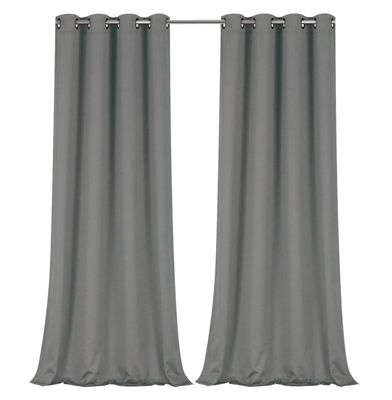 Regal Home Collections 100% Hotel Blackout Thermal Insulated Grommet Curtains - 50 in. W x 63 in. L, Charcoal