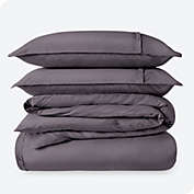 Bare Home 100% Organic Cotton Duvet Cover Set - Crisp Percale Weave - Lightweight & Breathable (Dusty Purple, Full/Queen)