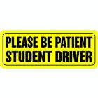 Alternate image 0 for Zone Tech Effective Bumper Decal “Please Be Patient Student Driver" Car Magnet Black Block Lettering on Neon Yellow Background 3.5" X 9"- 1 Pack
