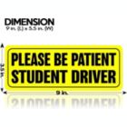 Alternate image 1 for Zone Tech Effective Bumper Decal “Please Be Patient Student Driver" Car Magnet Black Block Lettering on Neon Yellow Background 3.5" X 9"- 1 Pack