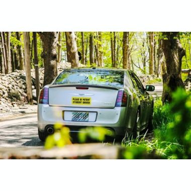Zone Tech Effective Bumper Decal “Please Be Patient Student Driver" Car Magnet Black Block Lettering on Neon Yellow Background 3.5" X 9"- 1 Pack. View a larger version of this product image.