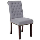 Alternate image 2 for Merrick Lane Falmouth Upholstered Parsons Chair with Nailhead Trim in Light Gray Fabric