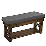 Sweet Home Collection Outdoor Patio Bench Foam Cushion 18" x 42", Gray