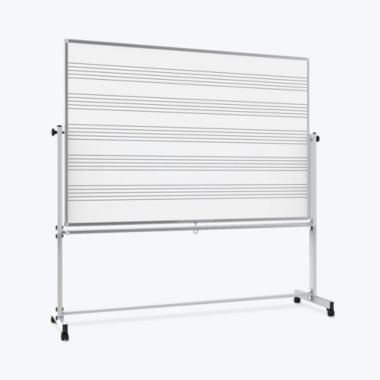 Luxor 72"W x 48"H Mobile Double Sided Music Whiteboard - 1 Pack. View a larger version of this product image.
