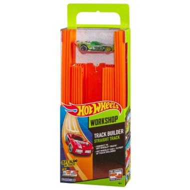 Hot Wheels, Track Builder, Straight Track Includes 15 Feet of Track and a Bonus Car. View a larger version of this product image.