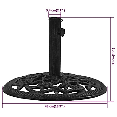 vidaXL Umbrella Base Black 18.9"x18.9"x13" Cast Iron. View a larger version of this product image.