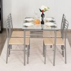 Alternate image 1 for Costway 5 pcs Dining Set Glass Table and 4 Chairs