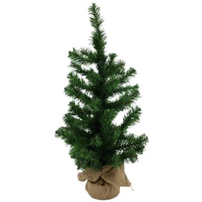 Tremont Floral Mini Green Christmas Tree with Burlap Base 24 Inch 61 Tips |  Bed Bath & Beyond