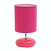 Simple Designs Stonies Small Stone Look Table Bedside Lamp - Pink