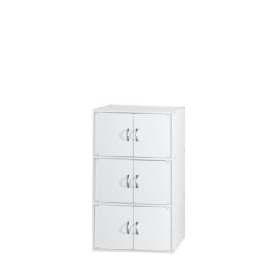 Contemporary Home Living 40.75" White Multi-Purpose Bookcase with Doors. View a larger version of this product image.