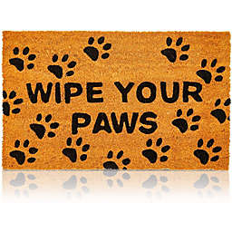 Juvale Wipe Your Paws Nonslip Welcome Doormat for Dog Lovers, Coco Coir Mat(17 x 30 in)
