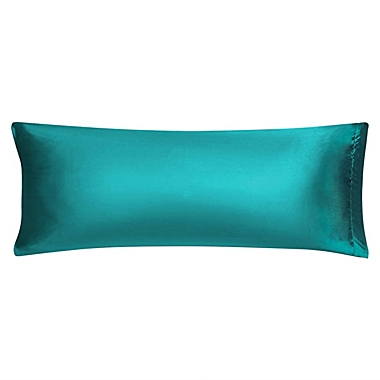 PiccoCasa Body Pillow Cover Super Soft Silky Satin Solid Pillow Protector, 20"x54" Body Pillowcase Beauty for Hair Face Skin, Teal. View a larger version of this product image.