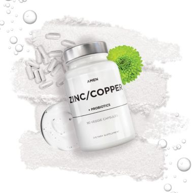 Amen Zinc & Copper, Probiotics, Zinc Picolinate, Vegan Supplement - 90ct. View a larger version of this product image.