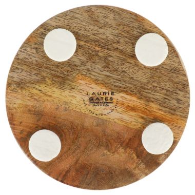 Laurie Gates California Designs 6.5 Inch White Marble and Mango Wood Utensil Crock. View a larger version of this product image.
