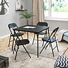 Alternate image 0 for Emma + Oliver 5 Piece Black Folding Game Room Card Table and Chair Set