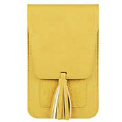 K. Carroll 7.5" Solid Yellow Crossbody Handbag with Tassel Accent
