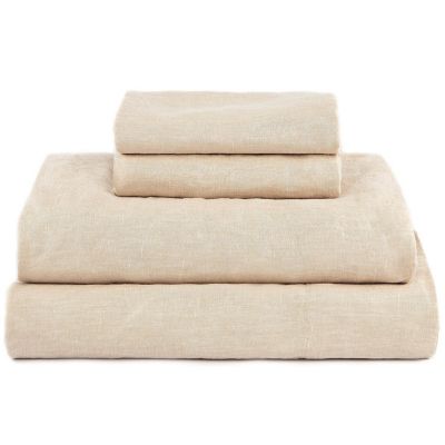 100% French Linen Sheet Set - Cal King - Putty Heather   Bokser Home