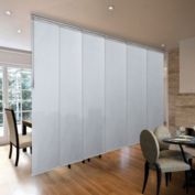 Hermosa Home Decorative Ashen Mist 6-Panel Adjustable Sliding Single Rail Track With 23.5" Panels, Extendable 98"-130"W X 94"L