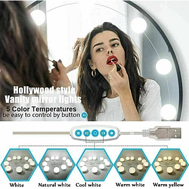 Glam Hobby Make Up Mirror Lights 10 LED Kit Bulbs Vanity Light. View a larger version of this product image.