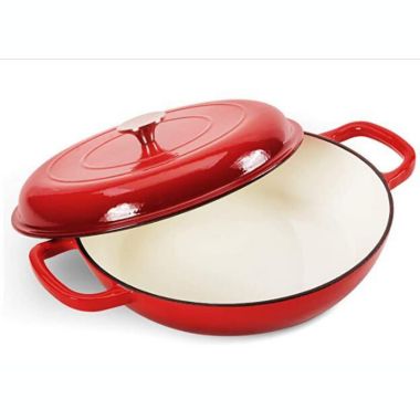 Cookwin Cast Iron Casserole Duty Casserole Skillet with , Porcelain Enameled. View a larger version of this product image.