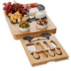 Alternate image 0 for Casafield Organic Bamboo Cheese Board Gift Set - Wooden Charcuterie Platter Serving Tray for Meat, Fruit and Crackers - Slate Board, 2 Ceramic Bowls, 4 Stainless Steel Knives, Slate Labels and Chalk