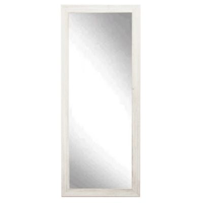 BrandtWorks Home Indoor Decorative Coastal Whitewood Floor Mirror with 2.75" Wooden Frame - 31.5" x 70.5"