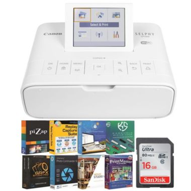 Canon Selphy CP1300 Compact Photo Printer White + Memory Card + Software Bundle. View a larger version of this product image.