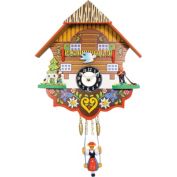 Alexander Taron 7.5" Engstler Battery-Operated Mini Cuckoo Wooden Wall Clock with Music and Chimes