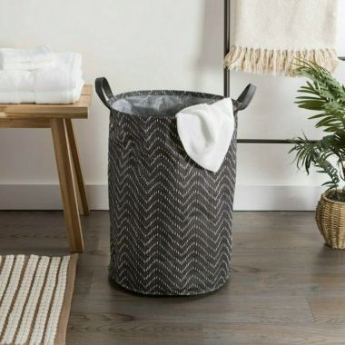 DII PE-Coated Woven Paper Bin with Black Chevrons - 20 inches. View a larger version of this product image.