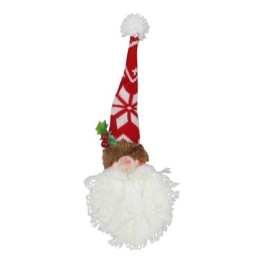 GCI 16" Santa Head With Glittered Foam Beard And Holly Berries Christmas Wall Decor. View a larger version of this product image.