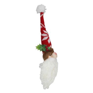 GCI 16" Santa Head With Glittered Foam Beard And Holly Berries Christmas Wall Decor. View a larger version of this product image.