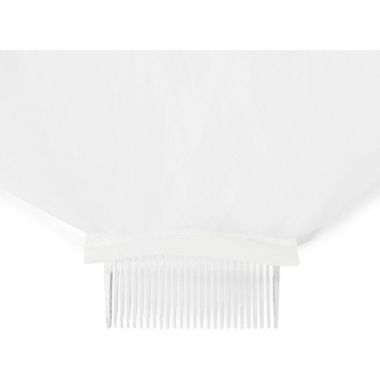 Sparkle and Bash 2 Tier Veil for Bride, White Lace Bridal Wedding Veil (34 In). View a larger version of this product image.