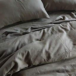 100% French Linen Duvet Cover - Full/Queen - Moss   Bokser Home