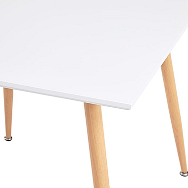 vidaXL Dining Table White and Oak 31.7"x31.7"x28.7" MDF. View a larger version of this product image.