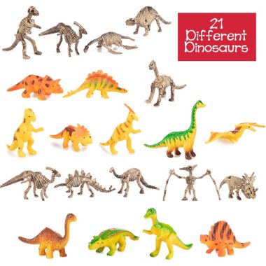 SCS Direct Skeleton Dinosaur Toys Action Figures- 75 Pieces, 25 Unique Sculpts- Dinosaur Party Favors Playset- Full of Dino Fossil Figurines. View a larger version of this product image.