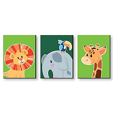 Big Dot of Happiness Jungle Party Animals - Safari Zoo Animal Nursery Wall  Art and Kids Room Decor - Gift Ideas  x 10 inches - Set of 3 Prints |  Bed Bath & Beyond